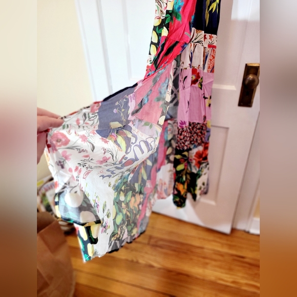 NWT-❤️-Desigual-Strappy Beach-Patch Work Wrap Maxi Dress-Size XS - Picture 15 of 16